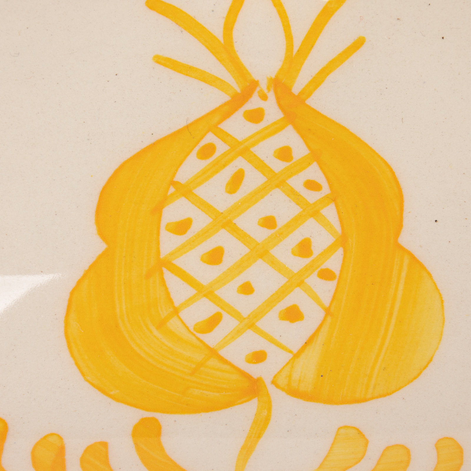 Hand-Painted Stoneware Butter Dish