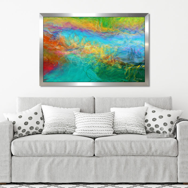 «Across the Way», reproduction d'art, H 21,5 po x l 27,5 po x P 0,75 po, Encadrement argenté