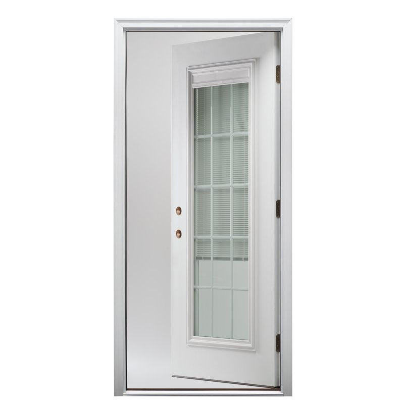 Porte d'entrée avant en fibre de verre apprêtée, Droite / vers l'intérieur, H 81,75 po x l 36 po x P 6,56 po