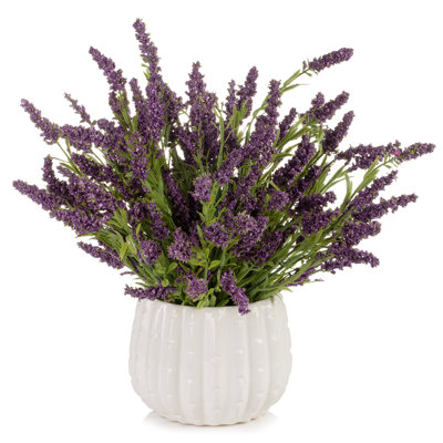 Ledbetter Faux Silk Lavender Arrangement in Pot