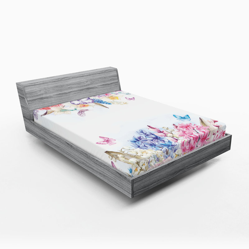 Ensemble de 2 draps-housse Ambesonne Shabby Flora, Ensemble de draps pour lit très grand californien