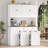 Large Capacity Push-Pull Trash Can Cabinet With Microwave Shelf,Free Standing Kitchen Storage Cabinet-116786938