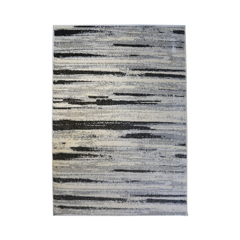 Deneco Grey Watercolour Rug, Rectangle 16'8" x 24'2"