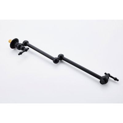 Matte Black Pot Filler Faucet Wall Mounted, Foldable To Minimize Clutter, 360 Swivel, Double Handles For Controlled Water Discharge, Brass Space Occupancy,