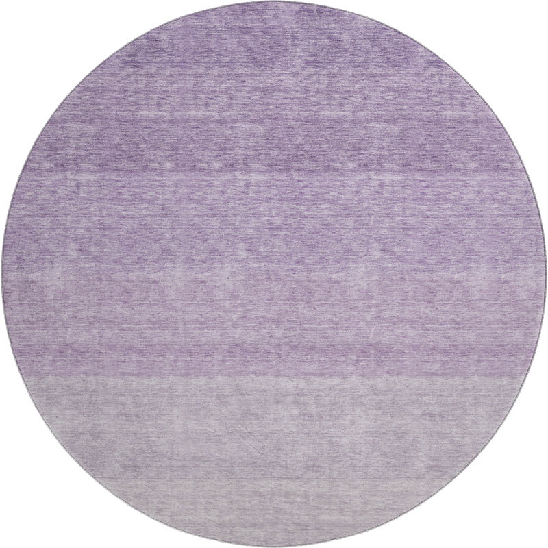 Premium Machine Washable Prisco Purple Rug, Round 8'