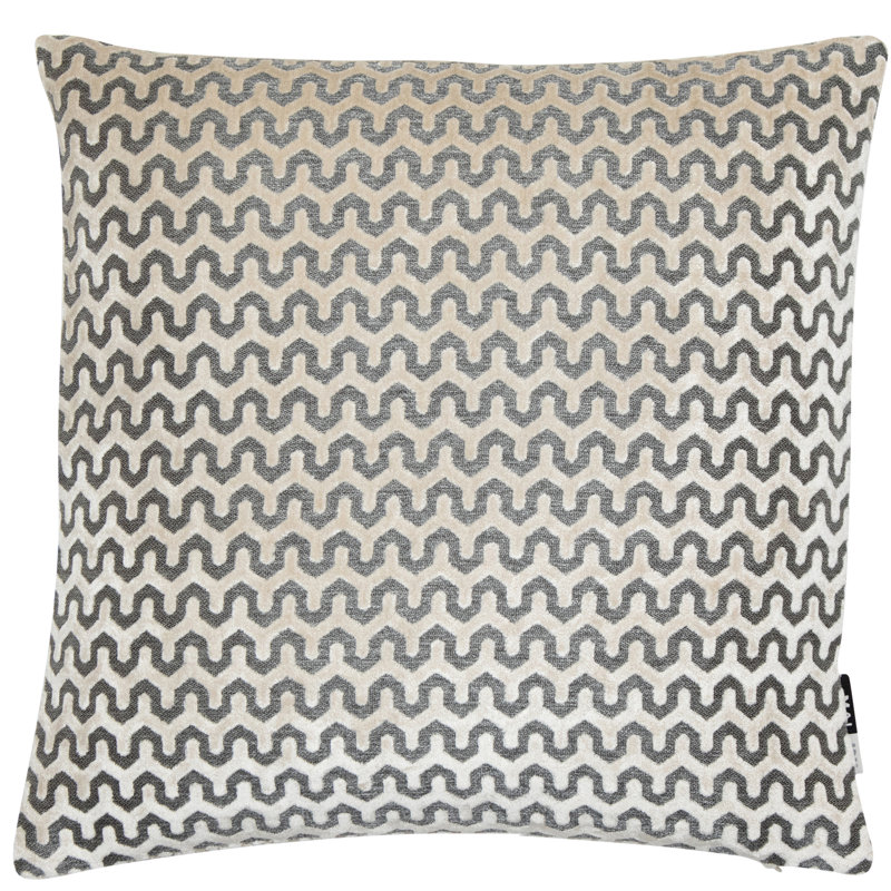 Geometric Square Cushion, 43cm H x 43cm W x 16cm D, Cream
