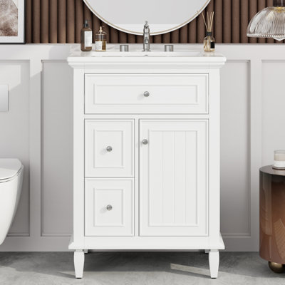Meuble-lavabo 24 po avec lavabo intégré en céramique