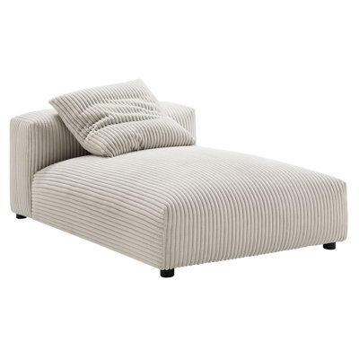 Chaise longue rembourrée en velours côtelé Solace