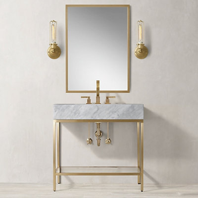 35.5'' Single Bathroom Vanity with Marble Top