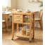 Îlot de cuisine en bambou sur roulettes avec 2 tiroirs et porte-serviettes, chariot de cuisine roulant avec roulettes verrouillables, chariot de rangement mobile pour petite cuisine, salle à manger, salon, naturel