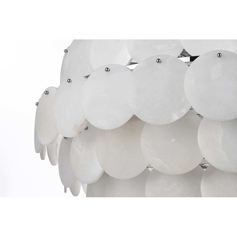 Lustre en albâtre de 42 po Idamay, Chrome chrome
