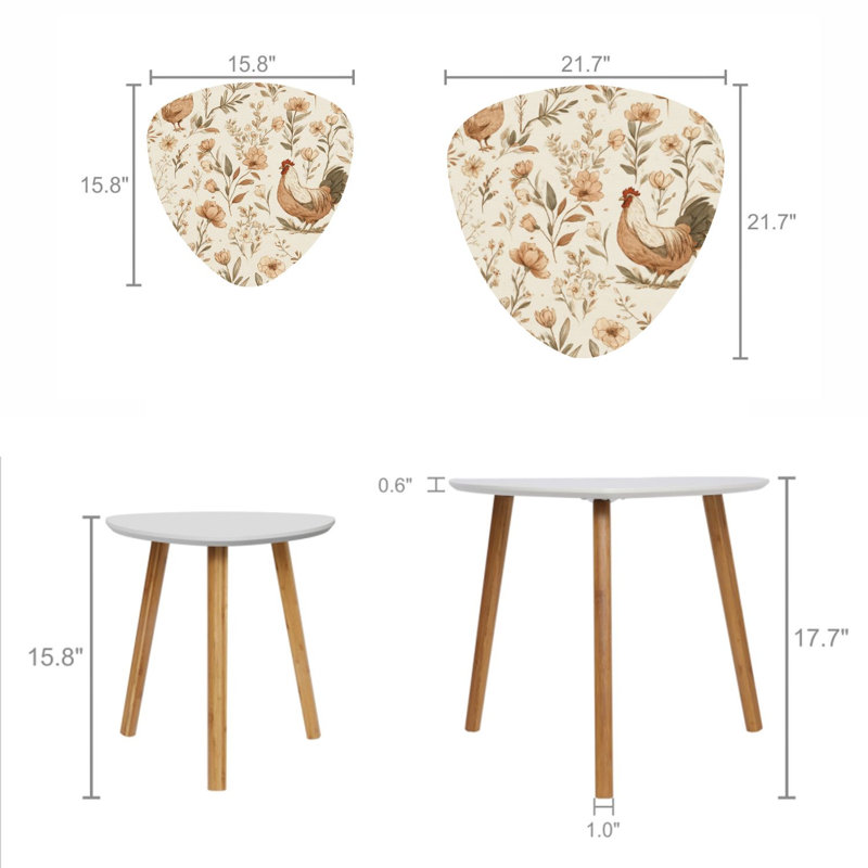 Ensemble de 2 tables basses gigognes Triangle