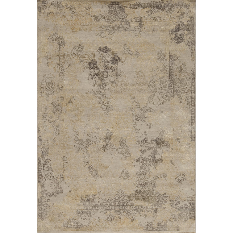 Amour Hand Knotted Area Rug in Tan