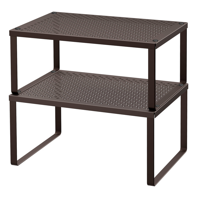 Tablette de rangement empilable, Brun