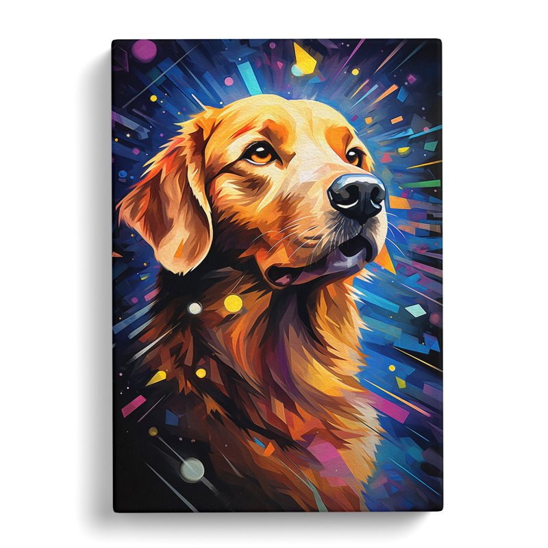 Golden Retriever Futurism - No Frame Print, 76cm H x 50cm W x 3cm D