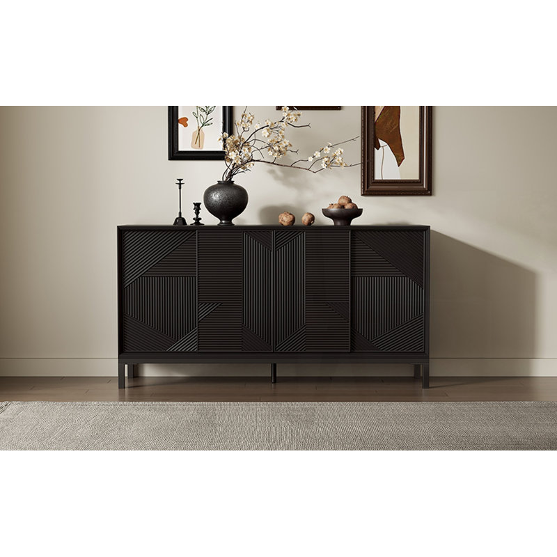 Armoire d'appoint moderne à motif géométrique