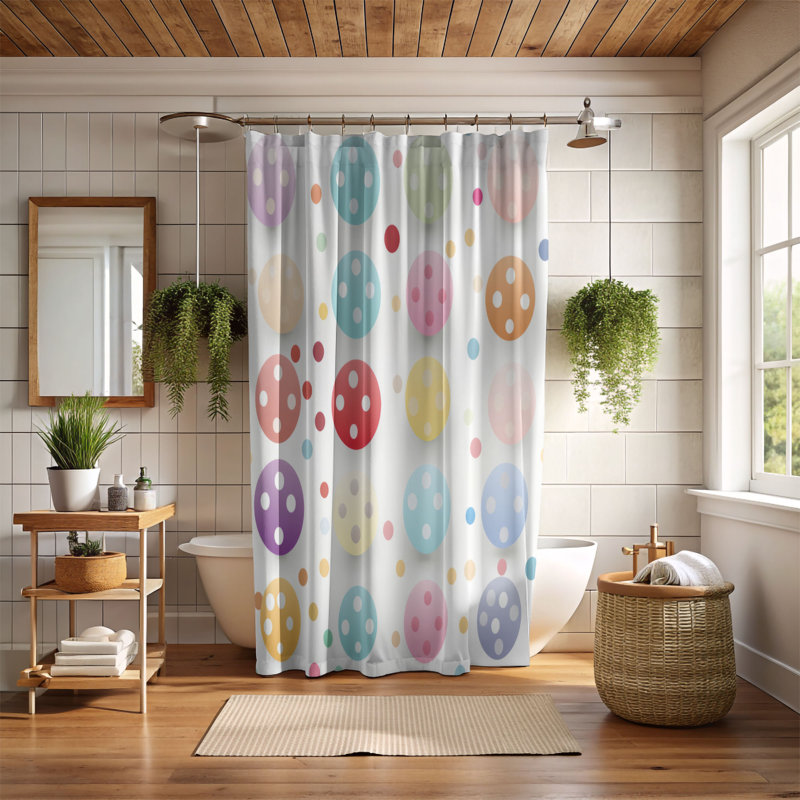 Rideau de douche Dots Art - Premium, H 74 po x l 71 po