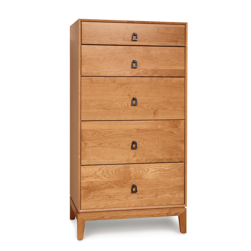 Mansfield 5 - Drawer Solid Wood Dresser, Natural Cherry, 51.38" H x 26.88" W x 18" D