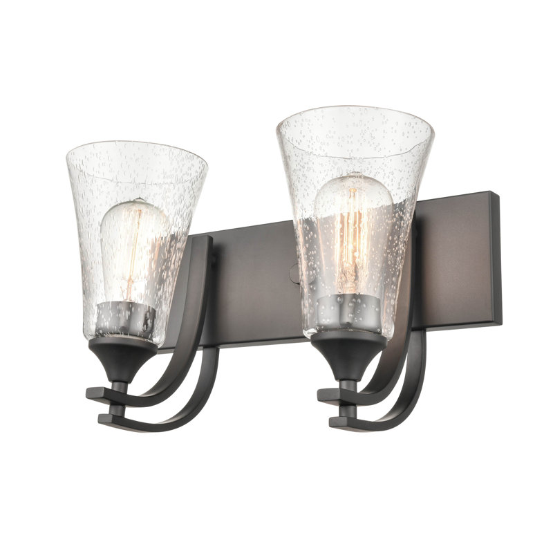 Éclairage de salle de bain à intensité variable 2 lumières Wilma, Noir mat