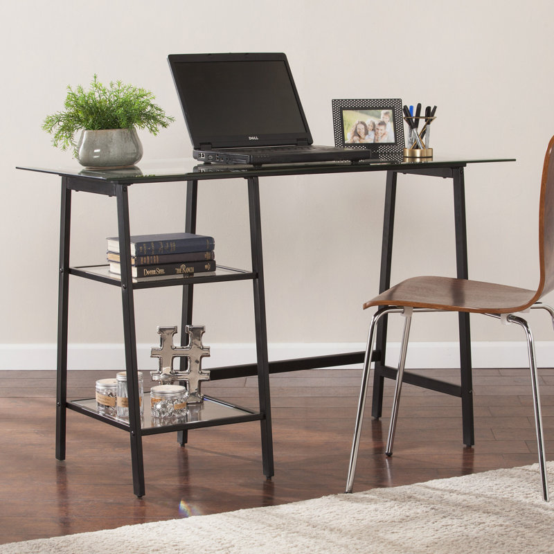 Bureau d'écriture en métal / verre