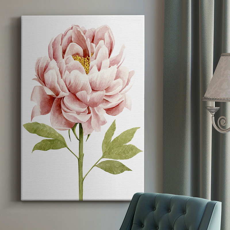 «Watercolor Peony II», impression sur toile tendue, H 18 po x l 12 po x P 1 po