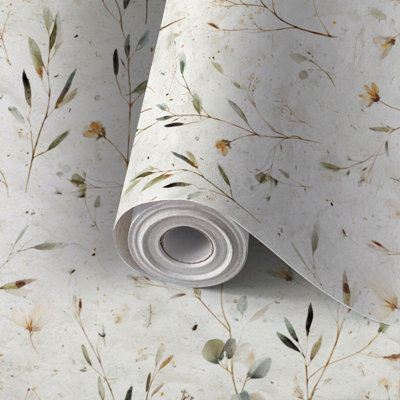 Peel and Stick Wallpaper Contact Paper Minimal Botanical Watercolor Woodland Self Adhesive and Removable 24in x 118in(60x300cm)