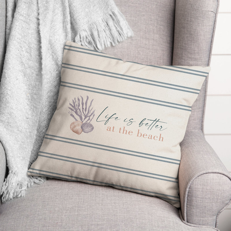 Striped Reversible Throw Pillow