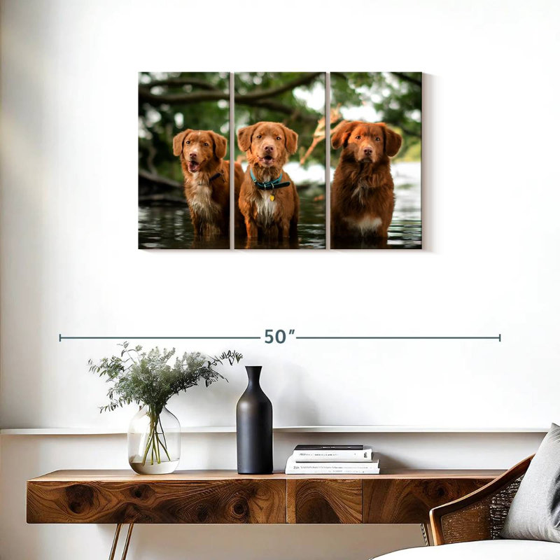 Brampt Tollers In The Water, 20" H x 33" W