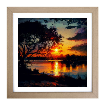 Sunset Post-Impressionism - Framed Print