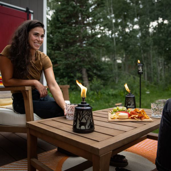 Rustic Bronze 6.75 Inch Metal Table Torch Set