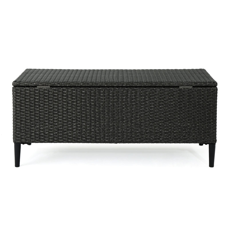 Grey Patio Storage Chest For Pool Accessories And Serving Utensils Bin Beach Lounging Essentials
