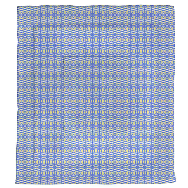 Édredon simple réversible Katelyn Elizabeth Diamonds, Édredon simple TG, Bleu / Jaune