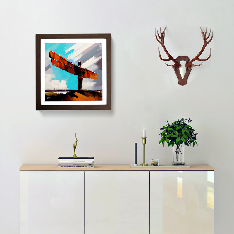Single Picture Frame Print on Wood, Walnut