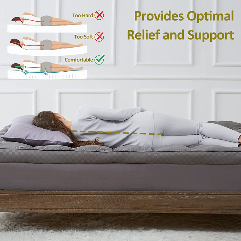 Surmatelas chauffant en polyester 3 po Bowerbank, Grand lit court