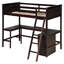 Lit mezzanine simple avec tablettes et bureau
