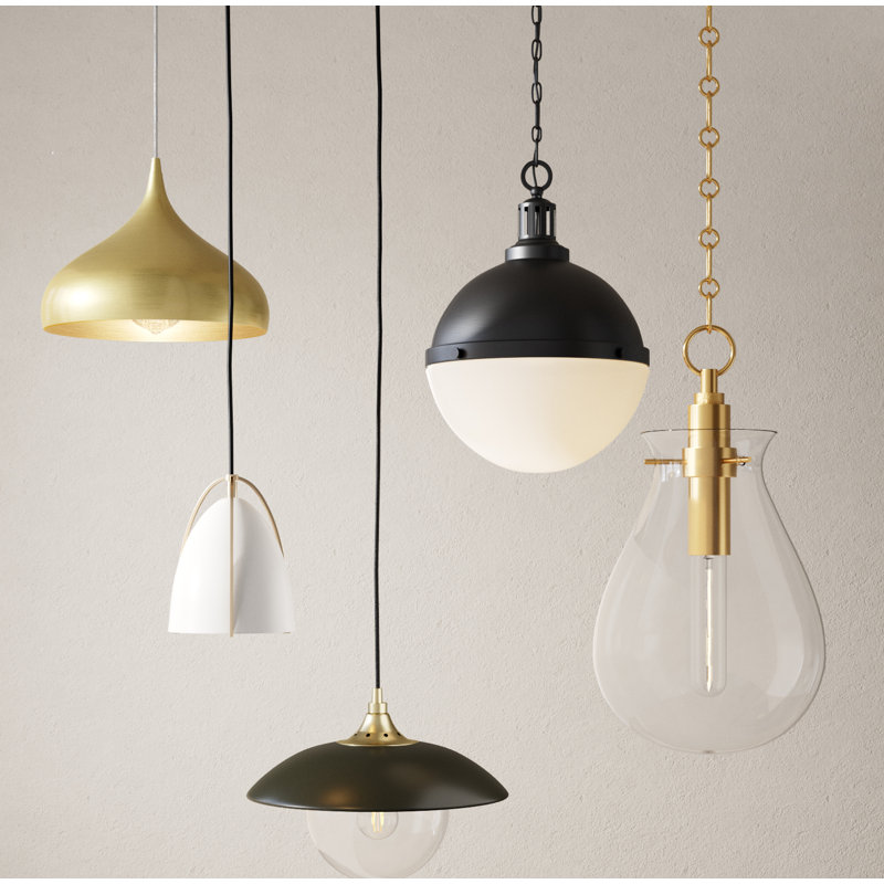 Marselia 1 - Light Single Dome Pendant in Natural Brass, Natural Brass