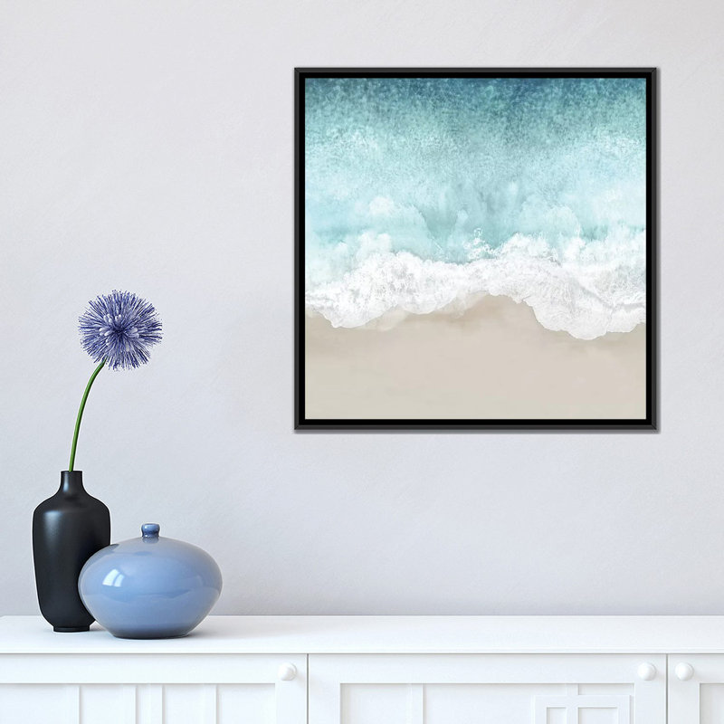 «Ocean Waves II», impression sur toile, H 18 po x l 18 po x P 1,5 po, Toile avec cadre noir