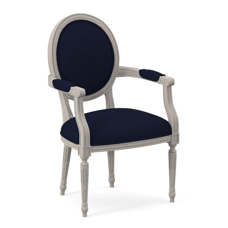 Chaise avec accoudoirs en tissu Dauphin, Bisque, Uniforme Margaret