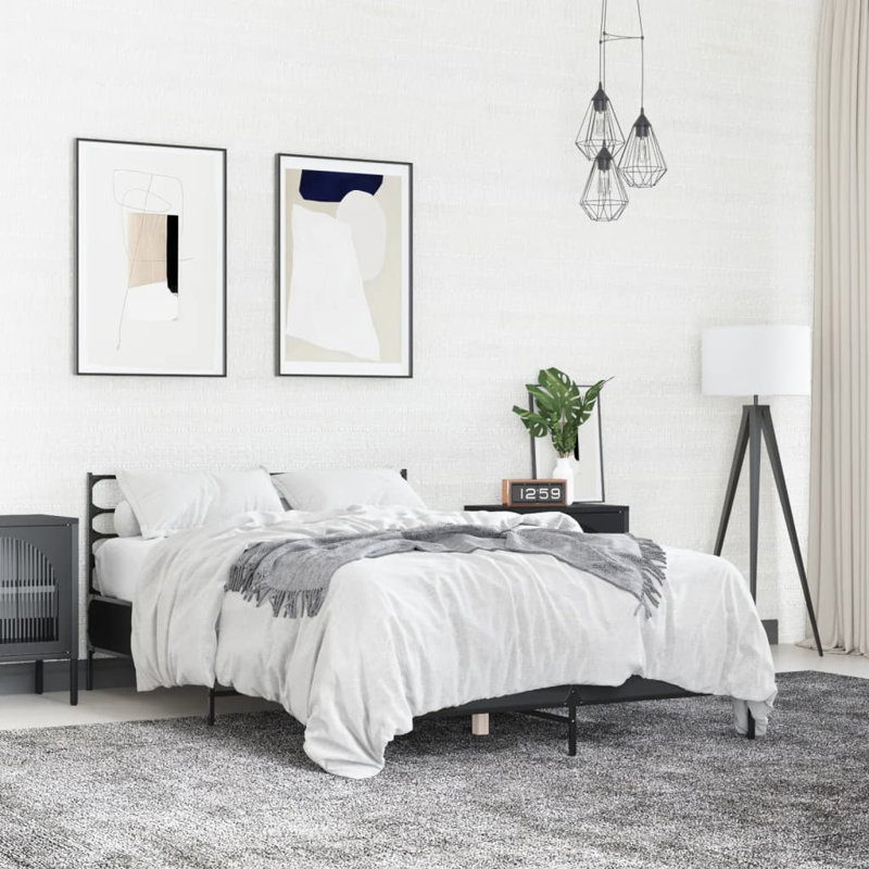 Achillefs Bed, Black, Double (4'6)