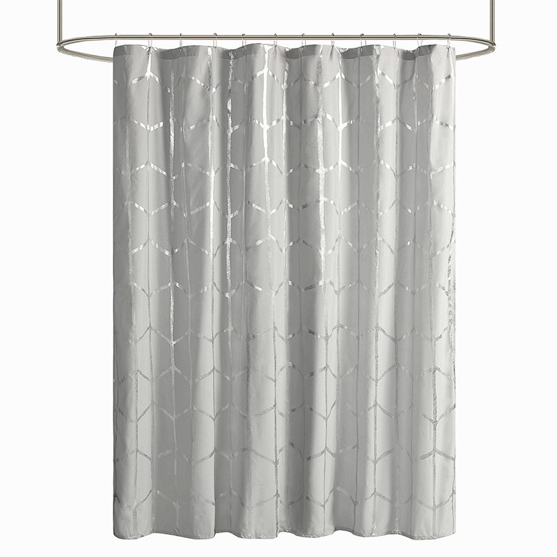 Printed Metallic Shower Curtain, Gray
