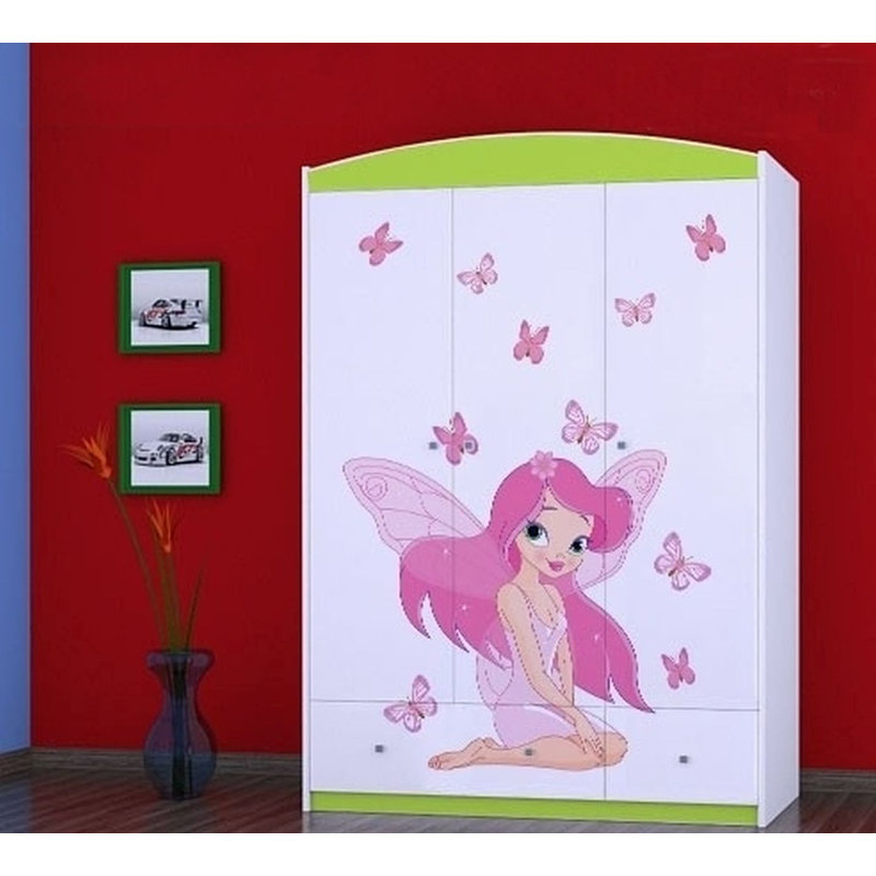 Irmtraud 3 Door Wardrobe, Green