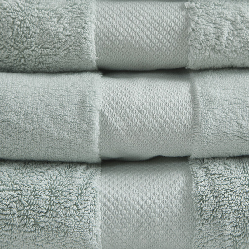 Cotton 6 Piece Bath Towel Set, Light Green