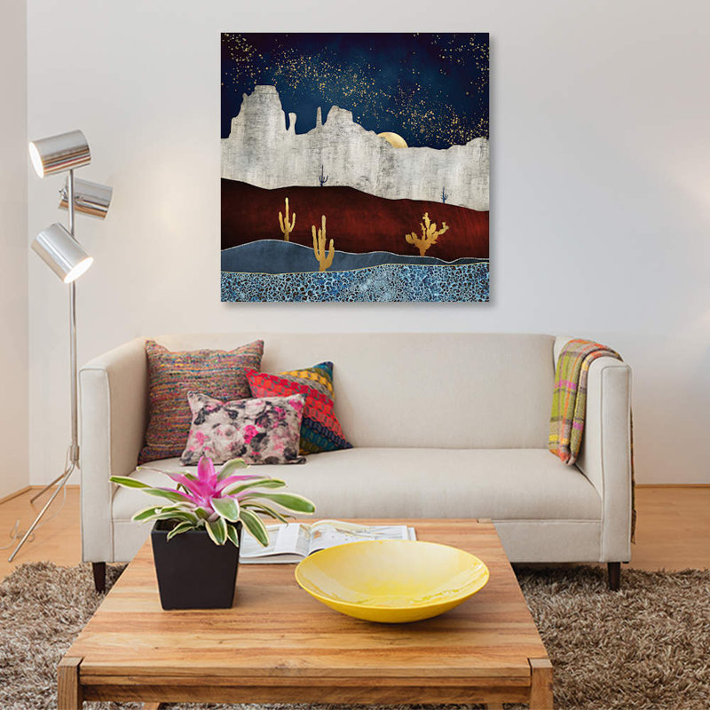 Moonlit Desert by SpaceFrog Designs - Wrapped Canvas Giclee Art Print, 93.98 cm H x 93.98 cm W x 1.91 cm D