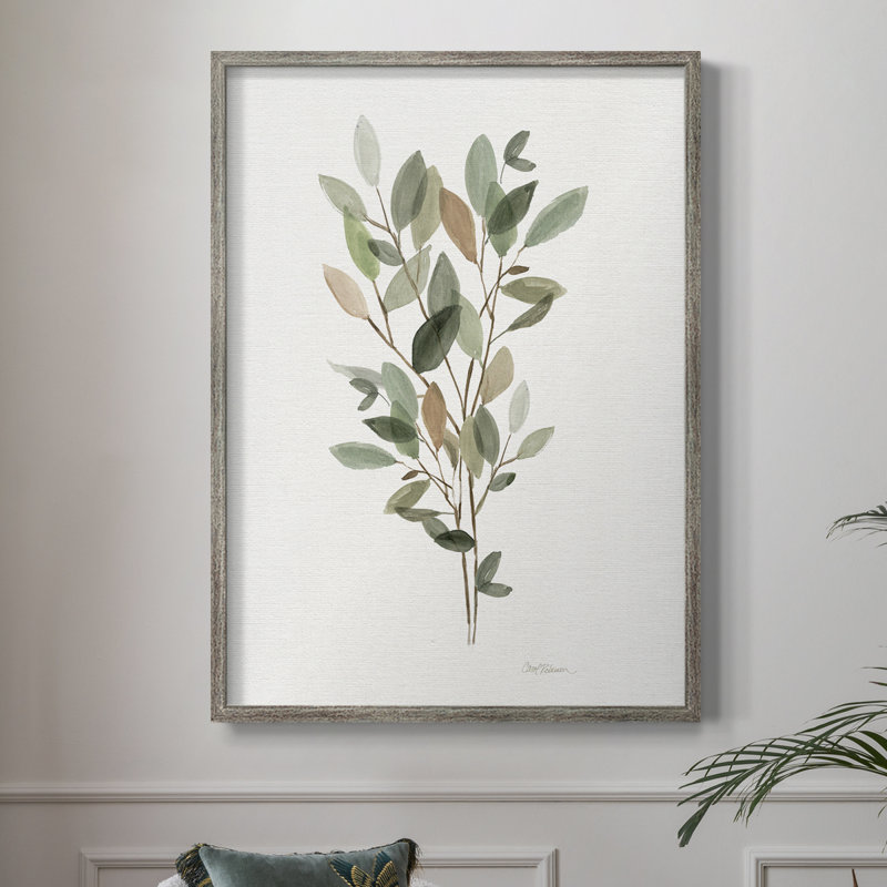 «Leafy Botanical II», reproduction encadrée - bois massif 49138, H 11 po x l 9 po