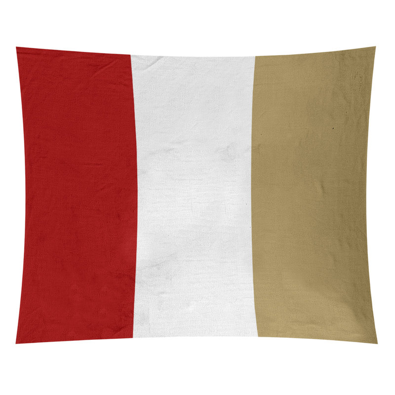 Tapisserie en polyester San Francisco, H 27,5 po x l 37,5 po, Rouge / blanc cassé / or
