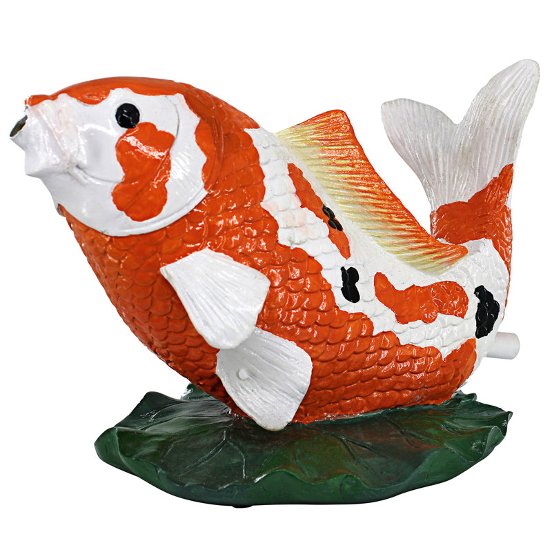 Statue diffuseur en kois asiatiques kohaku