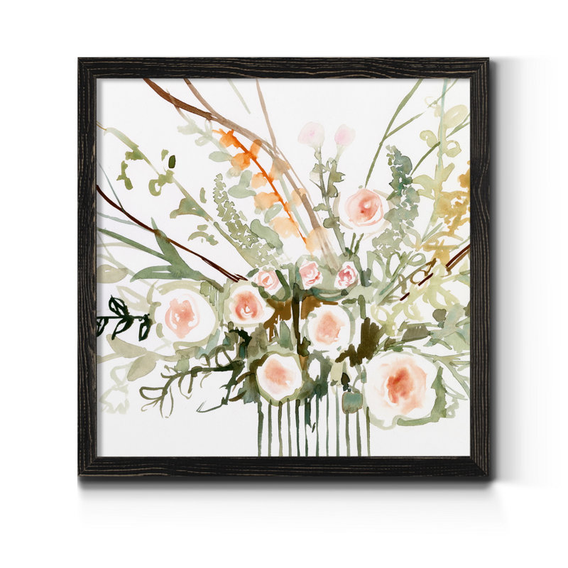 Fleurs de foraged II-imprimé, H 27,5 po x l 27,5 po x P 1,5 po, Toile avec cadre noir