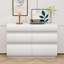 Commode 6 tiroirs pour chambre à coucher, commode blanche sans poignée, commode moderne 6 tiroirs avec rangement large (Même SKU: W757P235726)