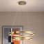 Gianni - Lustre LED à anneaux fendus de 31,5 pouces de large, couleur champagne brossé, acrylique 92 W 3000 K, luminaire suspendu moderne à intensité variable pour salon et îlot de cuisine