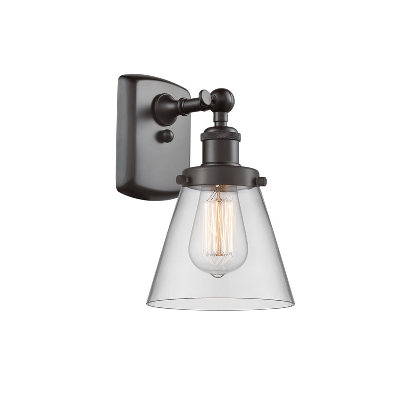 Ballston Urban Cone 1 Light 6" Sconce, Clear, Oil Rubbed Bronze, Incandescent